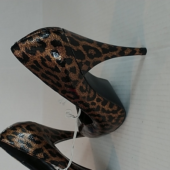Steve Madden Patent Leather Animal Print Stiletto Platform Heel 👠 7.5 - Picture 4 of 9